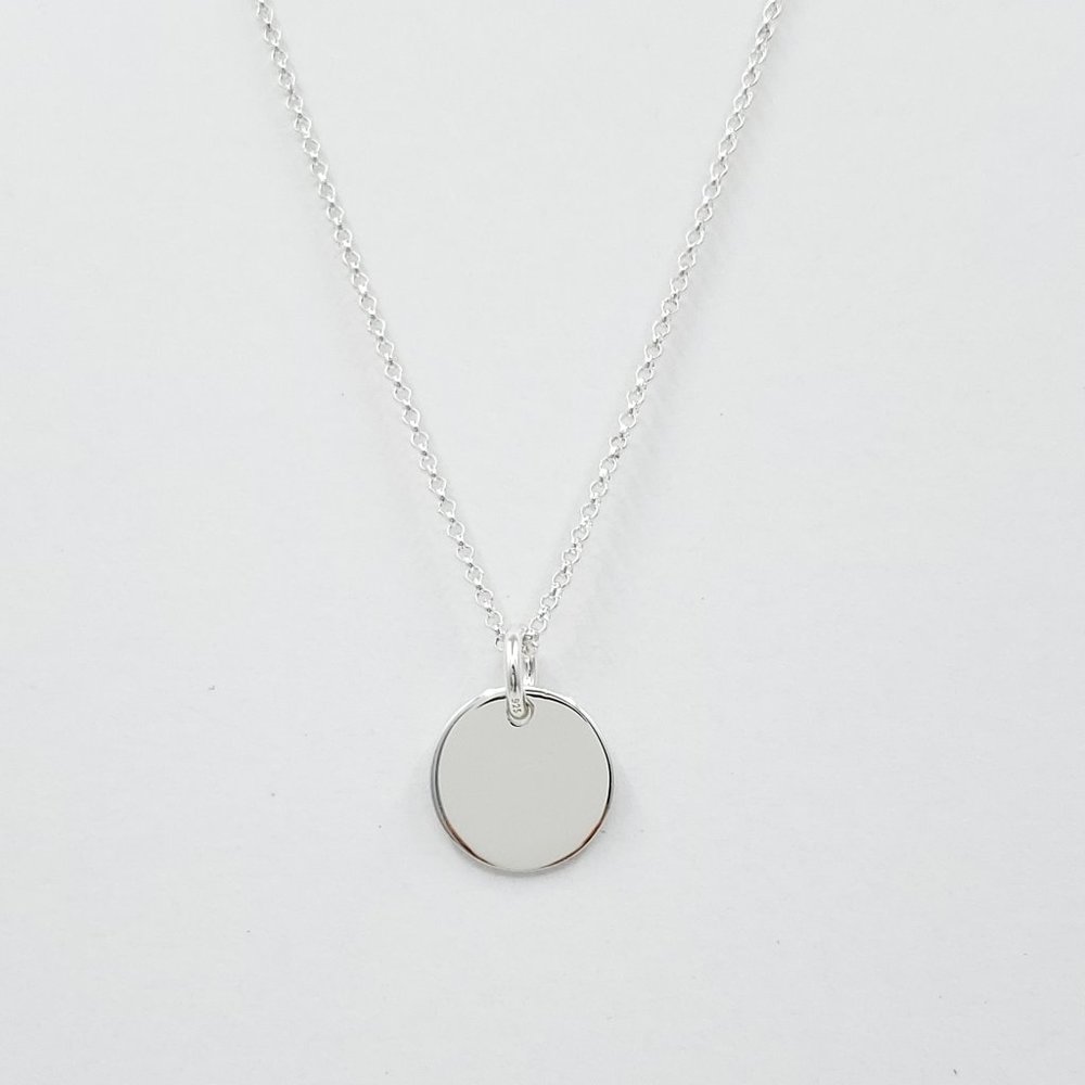 Sterling Silver 925 Round Pendant Necklace